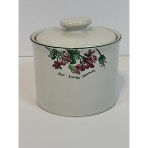 Vintage Majesticware by Sakura Glazed Stoneware Sugar Jar "Geranium" (1997)